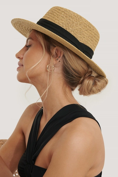 Shop Na-kd Straw Panama Hat - Beige In Natural