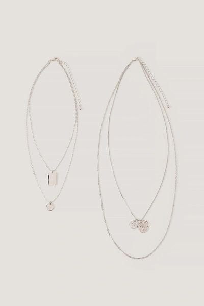 Shop Na-kd Mixed Pendant Necklace - Silver