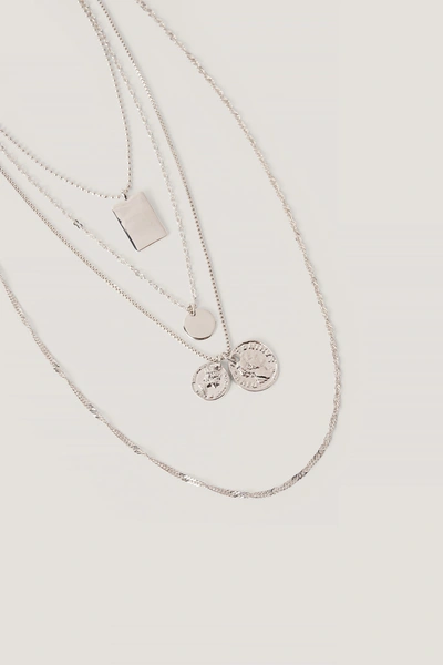 Shop Na-kd Mixed Pendant Necklace - Silver
