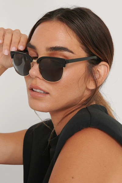 Shop Na-kd Rounded Over Frame Sunglasses - Black