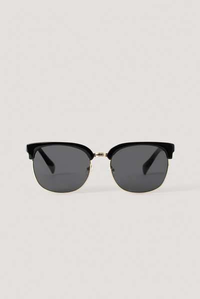 Shop Na-kd Rounded Over Frame Sunglasses - Black