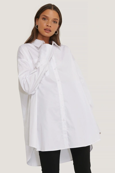 Shop Na-kd Reborn Oversized Pocket Shirt - White