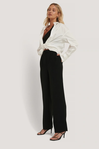 Shop Na-kd Classic Tailored Wide Leg Trousers Black