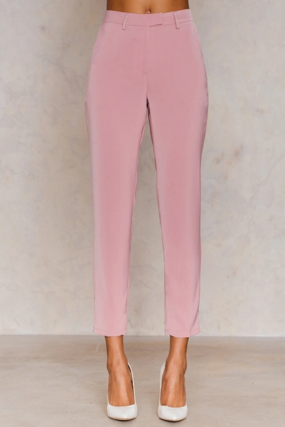 Shop Na-kd Shiny Suit Pants Pink In Dusty Pink