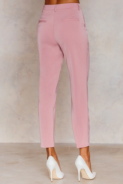 Shop Na-kd Shiny Suit Pants Pink In Dusty Pink