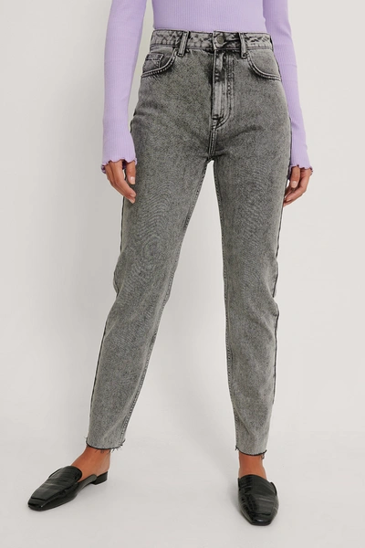 Shop Na-kd Reborn Organic Stone Washed Slim High Waist Jeans - Grey