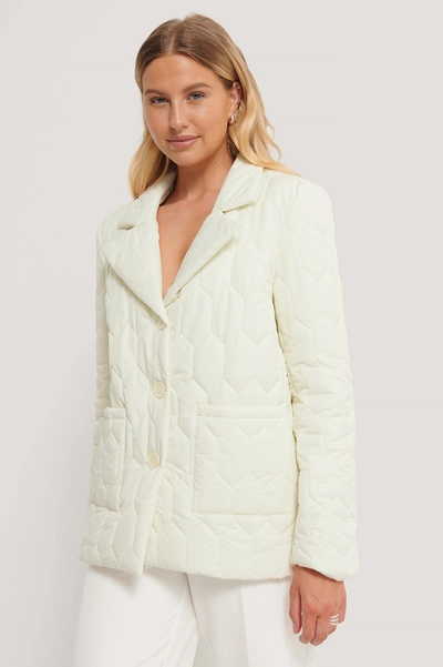 Shop Emilie Malou X Na-kd Oversized Quilted Jacket Offwhite In Off White