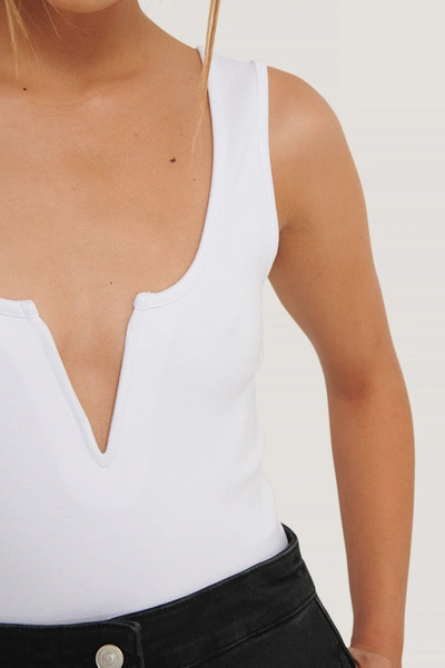 Shop Anika Teller X Na-kd Deep V-cut Body - White