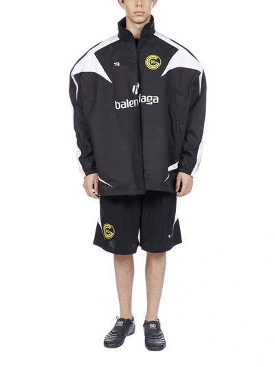 Shop Balenciaga Soccer Track Jacket In Black