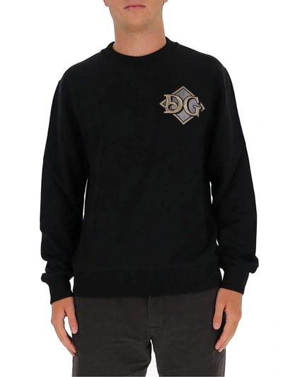 Shop Dolce & Gabbana Monogram Logo Sweatshirt In Black