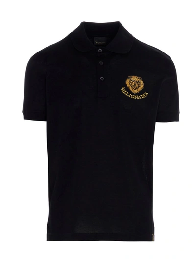 Shop Billionaire Lion Polo Shirt In Black