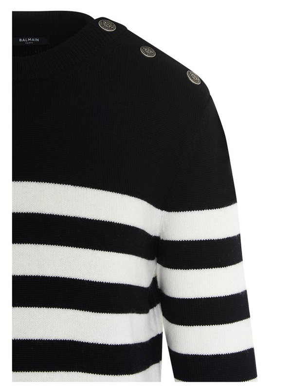 balmain black and white sweater