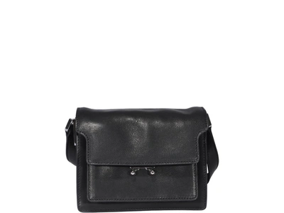 Shop Marni Soft Trunk Mini Shoulder Bag In Black