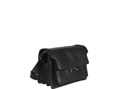 Shop Marni Soft Trunk Mini Shoulder Bag In Black