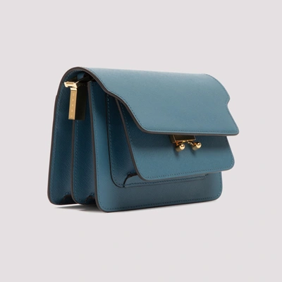 Shop Marni Mini Trunk Shoulder Bag In Blue
