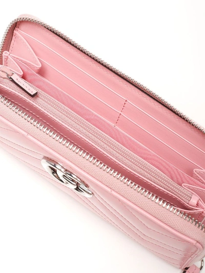 Shop Gucci Gg Marmont Zip Around Wallet In Pink