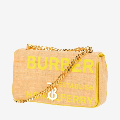 Shop Burberry Horseferry Lola Small Shoulder Bag In Yellow