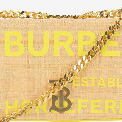 Shop Burberry Horseferry Lola Small Shoulder Bag In Yellow