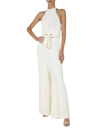 Shop Zimmermann Crepe Belted Jumpsuit In White