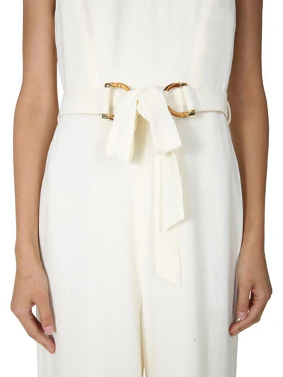 Shop Zimmermann Crepe Belted Jumpsuit In White
