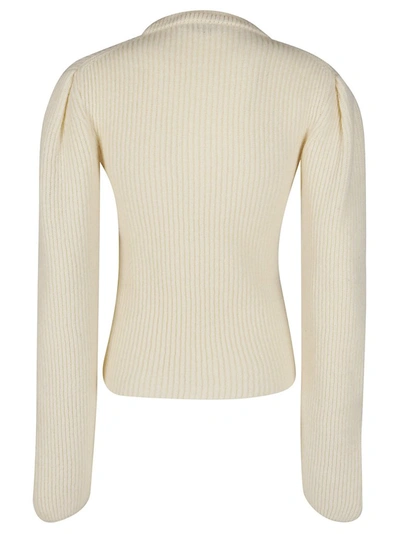 Shop Lemaire Crewneck Knit Sweater In White