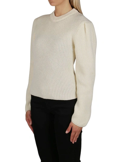 Shop Lemaire Crewneck Knit Sweater In White