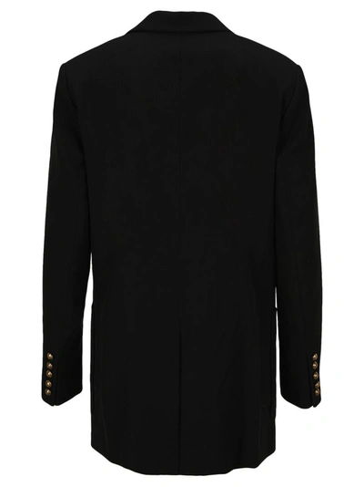 Shop Balmain Double Breasted Blazer In Black