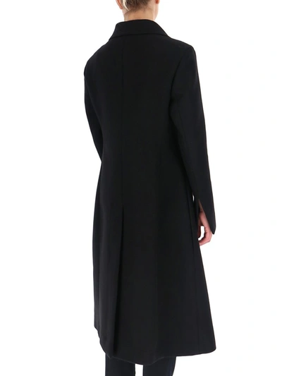 Shop Bottega Veneta Longline Single Breasted Coat In Black