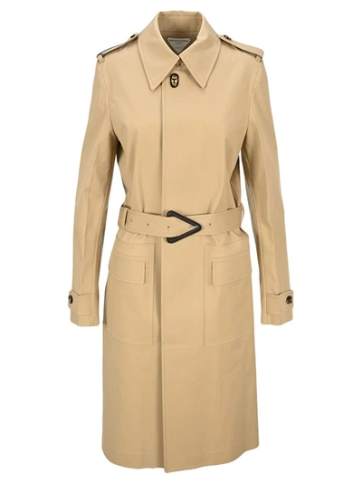 Shop Bottega Veneta Belted Trench Coat In Beige