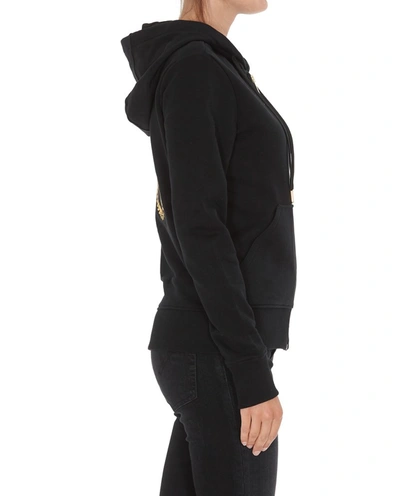Shop Moose Knuckles Logo Embroidered Zipped Sweatshirt In Black