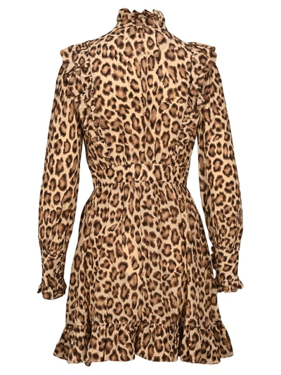 Shop Zimmermann Lucky Frilled Leopard Print Mini Dress In Multi