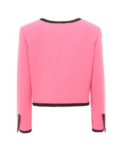 Shop Moschino Pocket Detailed Jacket In Pink