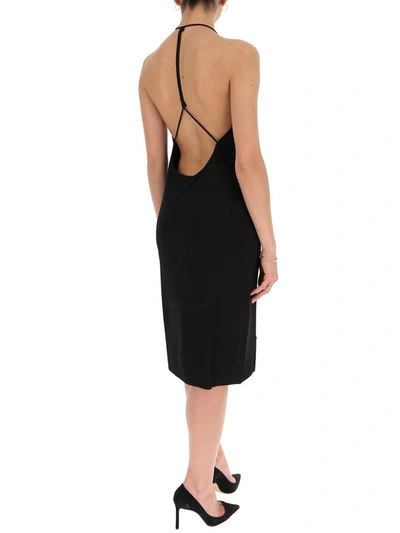 Shop Bottega Veneta Open Back Halter Dress In Black