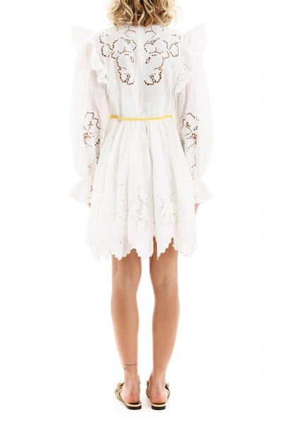 Shop Zimmermann Carnaby Ruffled Dress In White