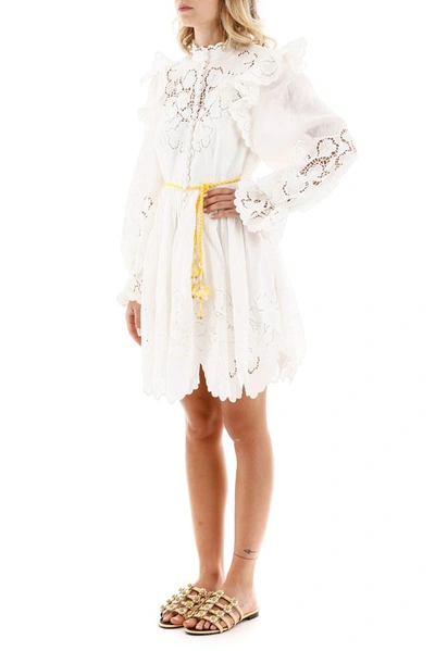 Shop Zimmermann Carnaby Ruffled Dress In White