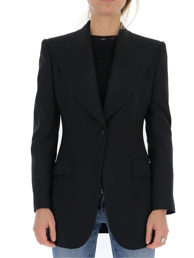 Shop Dolce & Gabbana Single Breasted Blazer In Black