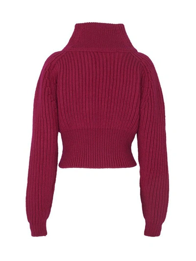 Shop Jacquemus Mock Neck Sweater In Pink