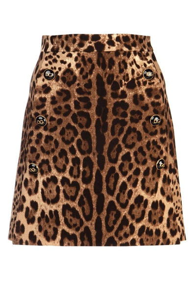 Shop Dolce & Gabbana Animal Print Mini Skirt In Multi