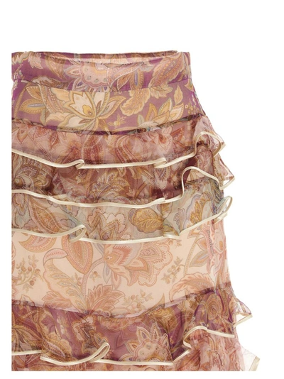 Shop Zimmermann Lucky Tiered Skirt In Multi