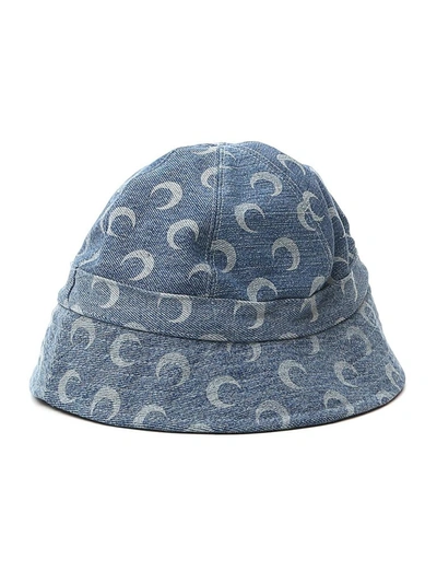 Shop Marine Serre Moon Print Bucket Hat In Blue