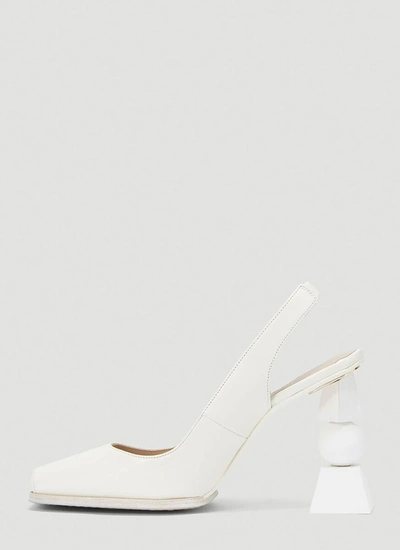 Shop Jacquemus Les Chaussures Valerie Geometric Pumps In White