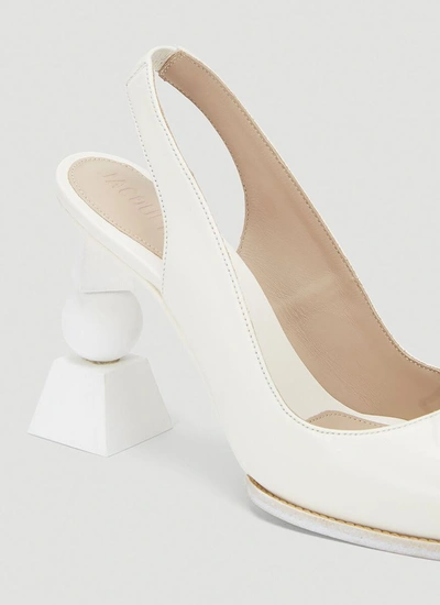 Shop Jacquemus Les Chaussures Valerie Geometric Pumps In White