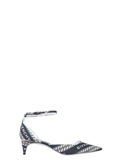 Shop Givenchy Chain Print Kitten Heels Pumps In Blue