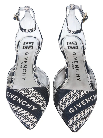 Shop Givenchy Chain Print Kitten Heels Pumps In Blue