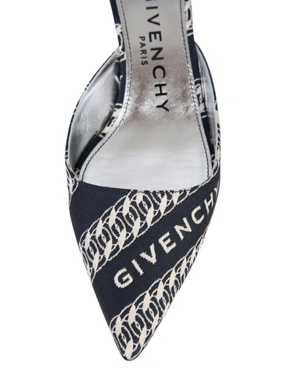 Shop Givenchy Chain Print Kitten Heels Pumps In Blue