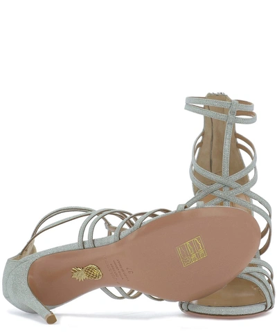 Shop Aquazzura Princess Sandals In Silver