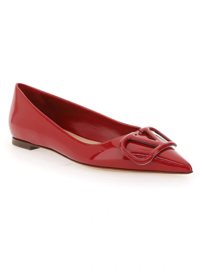 Shop Valentino Vlogo Ballerinas In Red