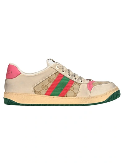 Shop Gucci Round Toe Sneakers In Multi