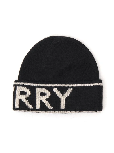 Shop Burberry Logo Intarsia Beanie In Black