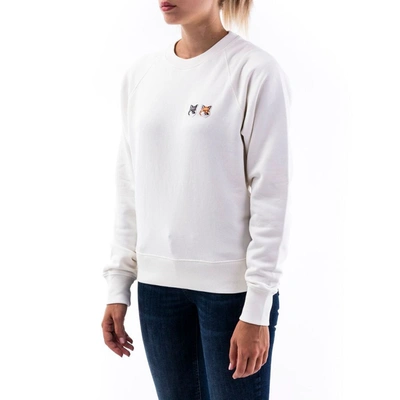 Shop Maison Kitsuné Women's White Cotton Sweatshirt